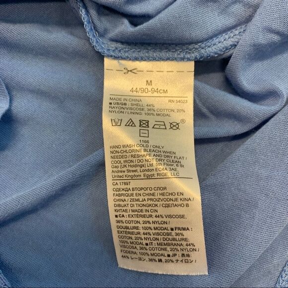 BANANA Republic blue lace top long sleeve Sz M - Picture 7 of 11